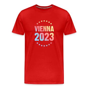 Vienne 2023 Vienne - T-shirt bio Premium Homme - rouge - Devant - Damien (186cm)