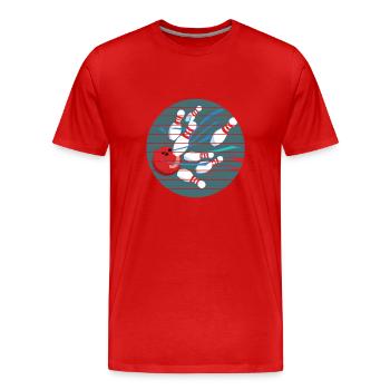 Skittles Club Bowling Skittles Bowler Bowling Club - Men's Premium Organic T-Shirt - red - Front - Damien (186cm)