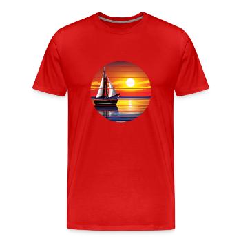 voilier voilier voilier voilier voilier voilier - T-shirt bio Premium Homme - rouge - Devant - Damien (186cm)