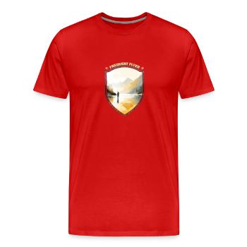 Fly Fishing Casting Art - A Canvas In Nature - Männer Premium Bio T-Shirt - Rot - Vorne - Damien (186cm)