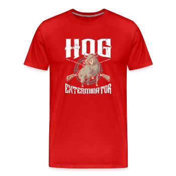 Hog Exterminator Wild Boar Wild Boar Hunter Hog - Men's Premium Organic T-Shirt - red - Front - Damien (186cm)