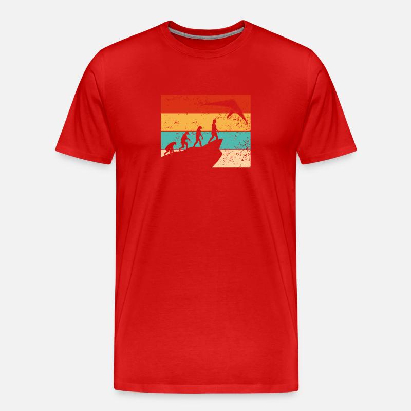 Retro drachenflug evolution - Männer Premium Bio T-Shirt - Rot