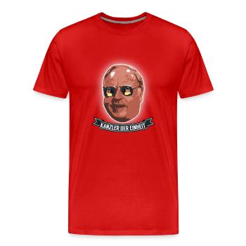 Tag der deutschen Einheit, Kanzler Helmut Kohl - Männer Premium Bio T-Shirt - Rot - Vorne - Damien (186cm)