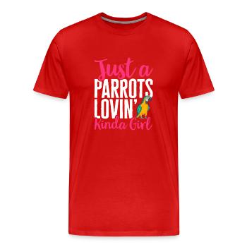 Yellow-breasted Macaw Parrot Blue And Yellow Macaw - Men's Premium Organic T-Shirt - red - Front - Damien (186cm)