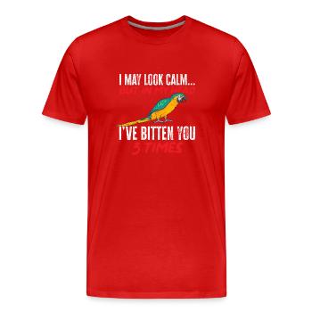 Yellow-breasted Macaw Parrot Blue And Yellow Macaw - Men's Premium Organic T-Shirt - red - Front - Damien (186cm)