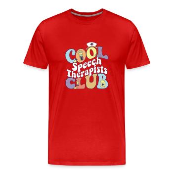 Cool Speech Therapists Club SLP Squad Speech - Männer Premium Bio T-Shirt - Rot - Vorne - Damien (186cm)
