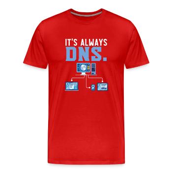 From On Have you tried rebooting? - Men's Premium Organic T-Shirt - red - Front - Damien (186cm)