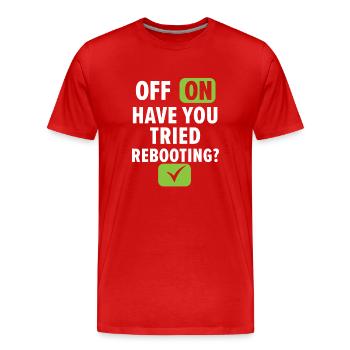 If I build it, it will run - Men's Premium Organic T-Shirt - red - Front - Damien (186cm)