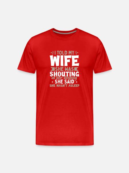 Ehefrau Ehemann Witz - Männer Premium Bio T-Shirt - Rot