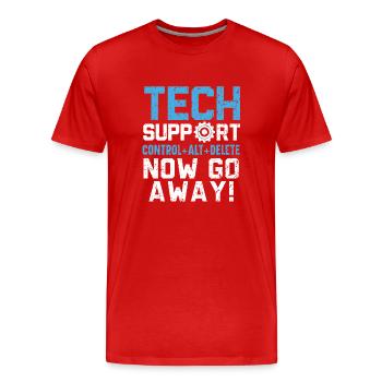Tech Support What have you broken now? - Men's Premium Organic T-Shirt - red - Front - Damien (186cm)