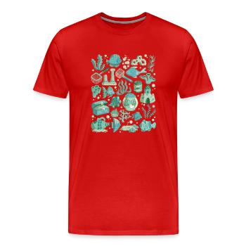 Aquarium - T-shirt bio Premium Homme - rouge - Devant - Damien (186cm)
