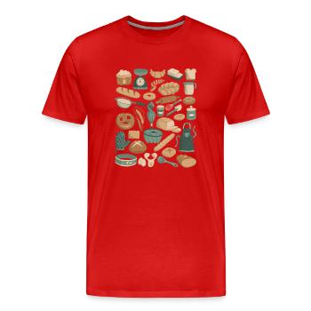Baking & Bakery Doodles - Men's Premium Organic T-Shirt - red - Front - Damien (186cm)