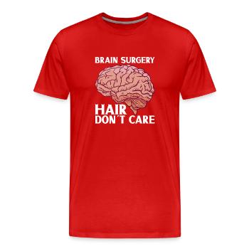 Brain Surgery Joke Brain Surgery Awareness Gift - Men's Premium Organic T-Shirt - red - Front - Damien (186cm)