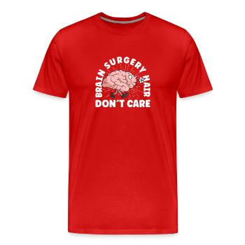 Brain Surgery Joke Brain Surgery Awareness Gift - Men's Premium Organic T-Shirt - red - Front - Damien (186cm)