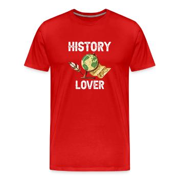 Amoureux de l’histoire Historien Profession Histoire - T-shirt bio Premium Homme - rouge - Devant - Damien (186cm)