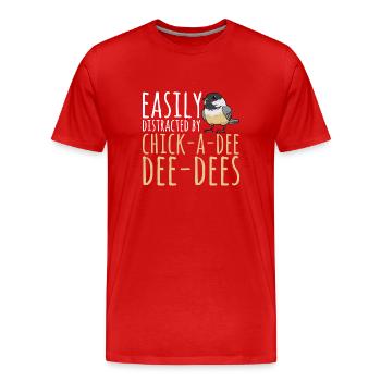 Observation des oiseaux mésanges - T-shirt bio Premium Homme - rouge - Devant - Damien (186cm)