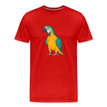 Yellow-breasted Macaw Parrot Blue And Yellow Macaw - Men's Premium Organic T-Shirt - red - Front - Damien (186cm)