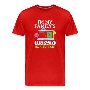I'm My Family's Unpaid Tech Support Tech Support - Men's Premium Organic T-Shirt - red - Front - Damien (186cm)