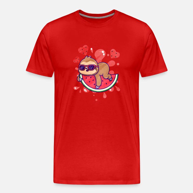 Wassermelone - Männer Premium Bio T-Shirt - Rot