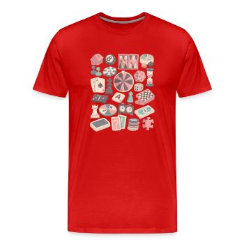 Board games and board games - Men's Premium Organic T-Shirt - red - Front - Damien (186cm)