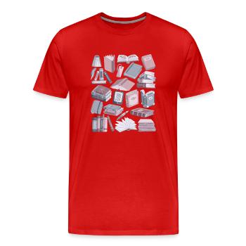Books - Men's Premium Organic T-Shirt - red - Front - Damien (186cm)