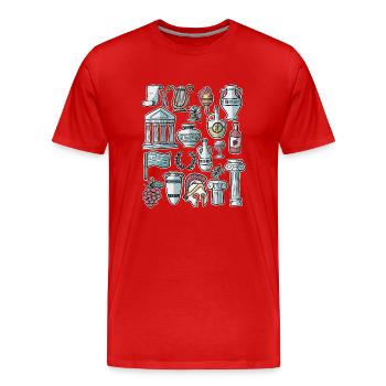 Griechenland - Männer Premium Bio T-Shirt - Rot - Vorne - Damien (186cm)