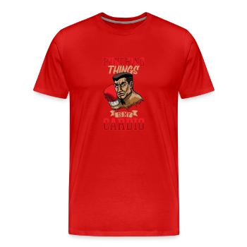 Boxe féminine Boxe féminine Boxeuse féminine - T-shirt bio Premium Homme - rouge - Devant - Damien (186cm)