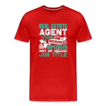 Real Estate Real Estate Agent Job Title - Men's Premium Organic T-Shirt - red - Front - Damien (186cm)