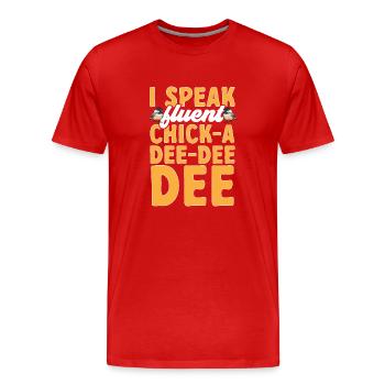 Observation des oiseaux mésanges - T-shirt bio Premium Homme - rouge - Devant - Damien (186cm)