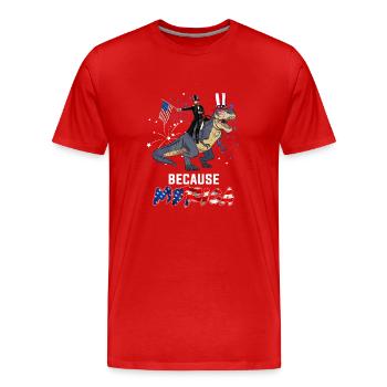 4. Juli, weil Amerika - Männer Premium Bio T-Shirt - Rot - Vorne - Damien (186cm)