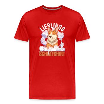 Hunde Schlafshirt Hundeliebhaber Geschenk Corgi - Männer Premium Bio T-Shirt - Rot - Vorne - Damien (186cm)