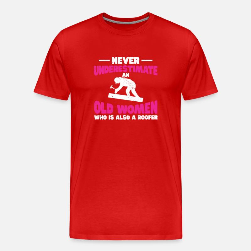 Dachdecker Geschenk Arbeit Handwerker Dachdecker - Männer Premium Bio T-Shirt - Rot