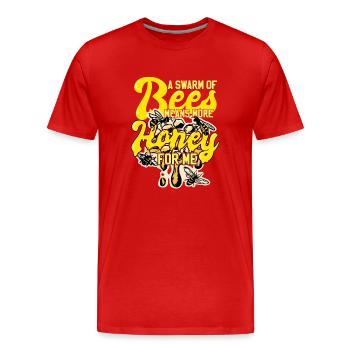 Un essaim d’abeilles Abeilles mellifères Apiculture - T-shirt bio Premium Homme - rouge - Devant - Damien (186cm)