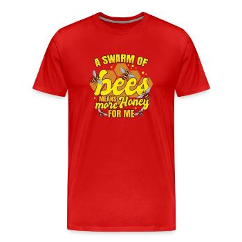 Un essaim d’abeilles signifie plus de miel pour moi - T-shirt bio Premium Homme - rouge - Devant - Damien (186cm)