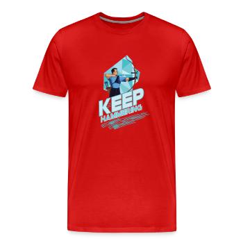 Tir à l’arc Arc et flèches Tir sur cible - T-shirt bio Premium Homme - rouge - Devant - Damien (186cm)