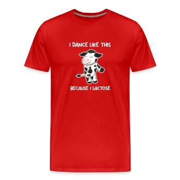 Drôle d’éleveur de vaches - T-shirt bio Premium Homme - rouge - Devant - Damien (186cm)