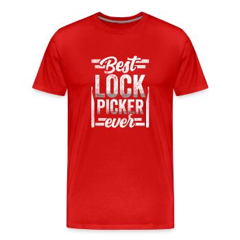 Der Beste Lock Picker Aller Zeiten Lock Picking - Männer Premium Bio T-Shirt - Rot - Vorne - Damien (186cm)