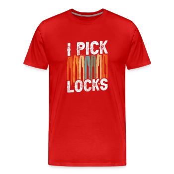 I Pick Locks Cracker Lock Lock Picking - Men's Premium Organic T-Shirt - red - Front - Damien (186cm)