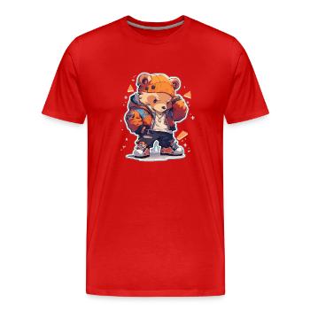 Bär Bären Bären Baby Bär Hip Hop - Männer Premium Bio T-Shirt - Rot - Vorne - Damien (186cm)