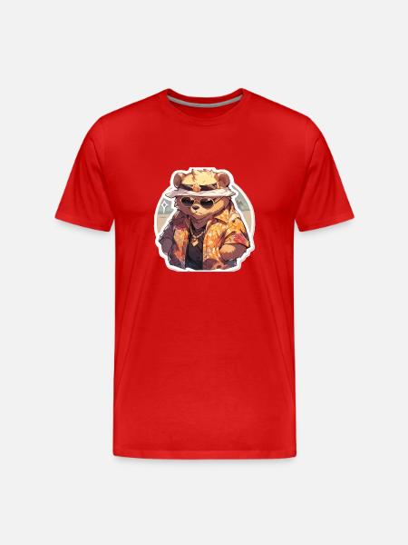 Bjørn Bjørne Fedt Bjørn Bjørne Far - Herre Premium T-shirt økologisk - rød