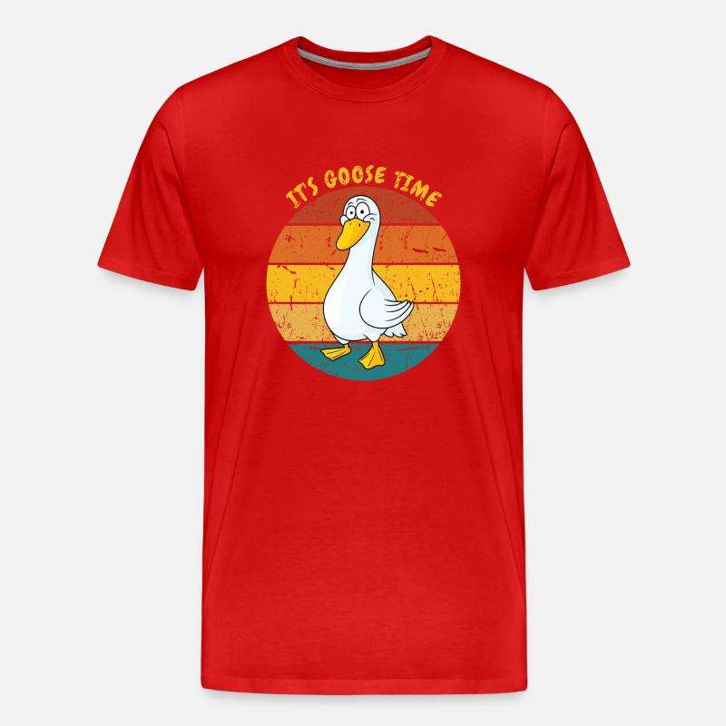 Gänsezeit - Männer Premium Bio T-Shirt - Rot