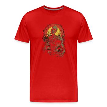 Goosebumps Guarantee: Zombie Undead Halloween Horde - Men's Premium Organic T-Shirt - red - Front - Damien (186cm)
