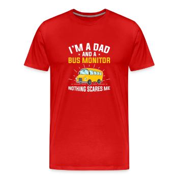 Schulbus-Monitor - Männer Premium Bio T-Shirt - Rot - Vorne - Damien (186cm)