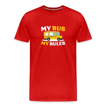 Schulbus-Monitor - Männer Premium Bio T-Shirt - Rot - Vorne - Damien (186cm)