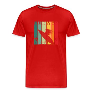 Surfer Girl - Men's Premium Organic T-Shirt - red - Front - Damien (186cm)
