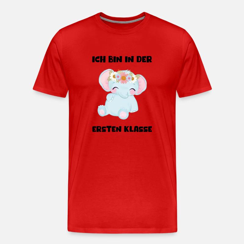Mädchen Einschulung 2023 Schulbeginn Schulkind - Männer Premium Bio T-Shirt - Rot