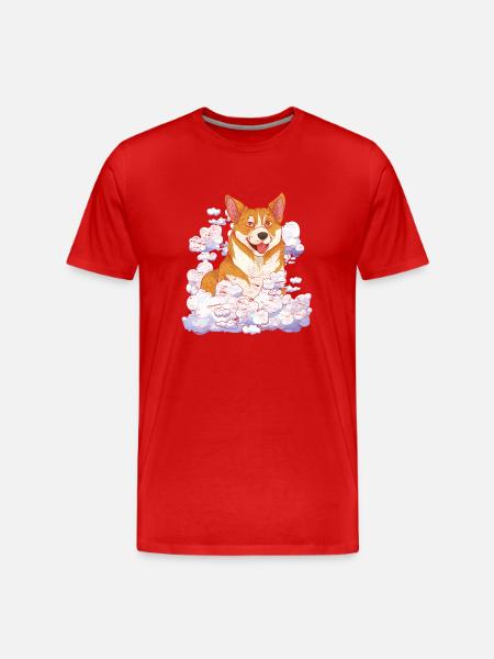 Hund elsker hund kæledyr gave Cloud Corgi - Herre Premium T-shirt økologisk - rød