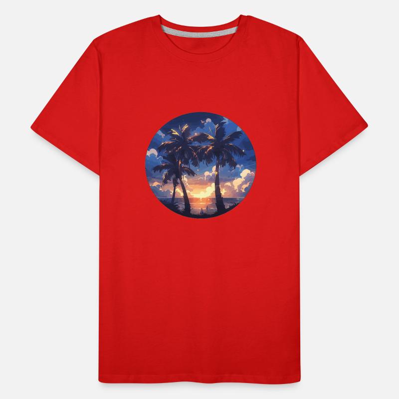 Palm tree palm tree palm tree sunset palm beach Men's Premium Organic T-Shirt