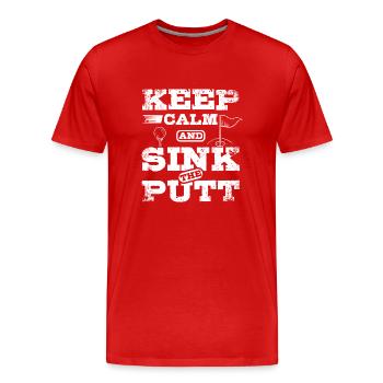Keep calm and sink the put design for golfers - Männer Premium Bio T-Shirt - Rot - Vorne - Damien (186cm)
