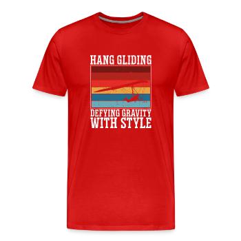 Mit Stil Der Schwerkraft Trotzen - Männer Premium Bio T-Shirt - Rot - Vorne - Damien (186cm)